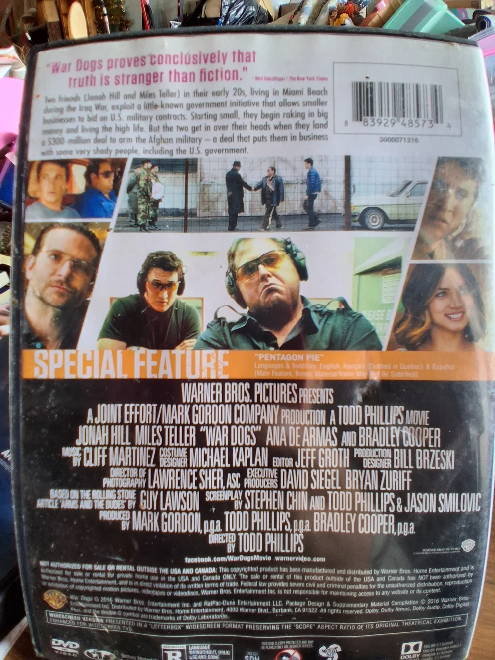 War Dogs DVD - White/Pink Cover - Jonah Hill & Miles Teller